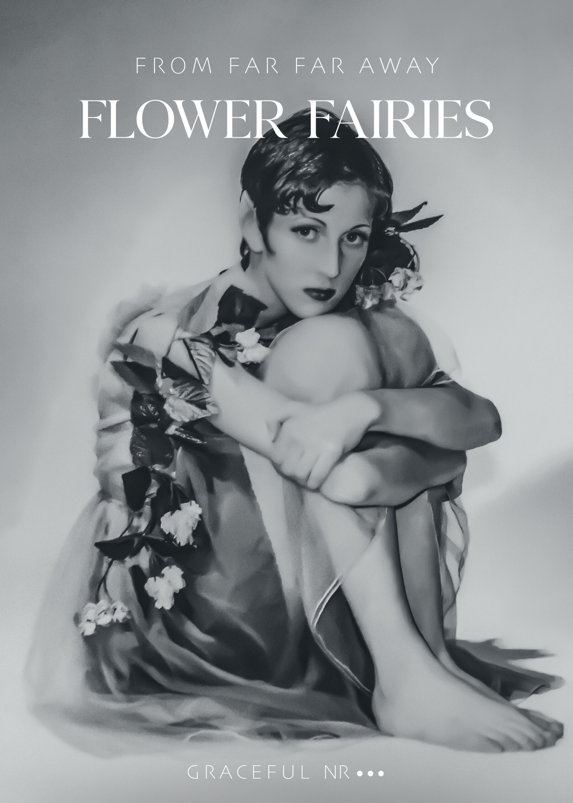 Flower Fairies Fine Art photography black and white