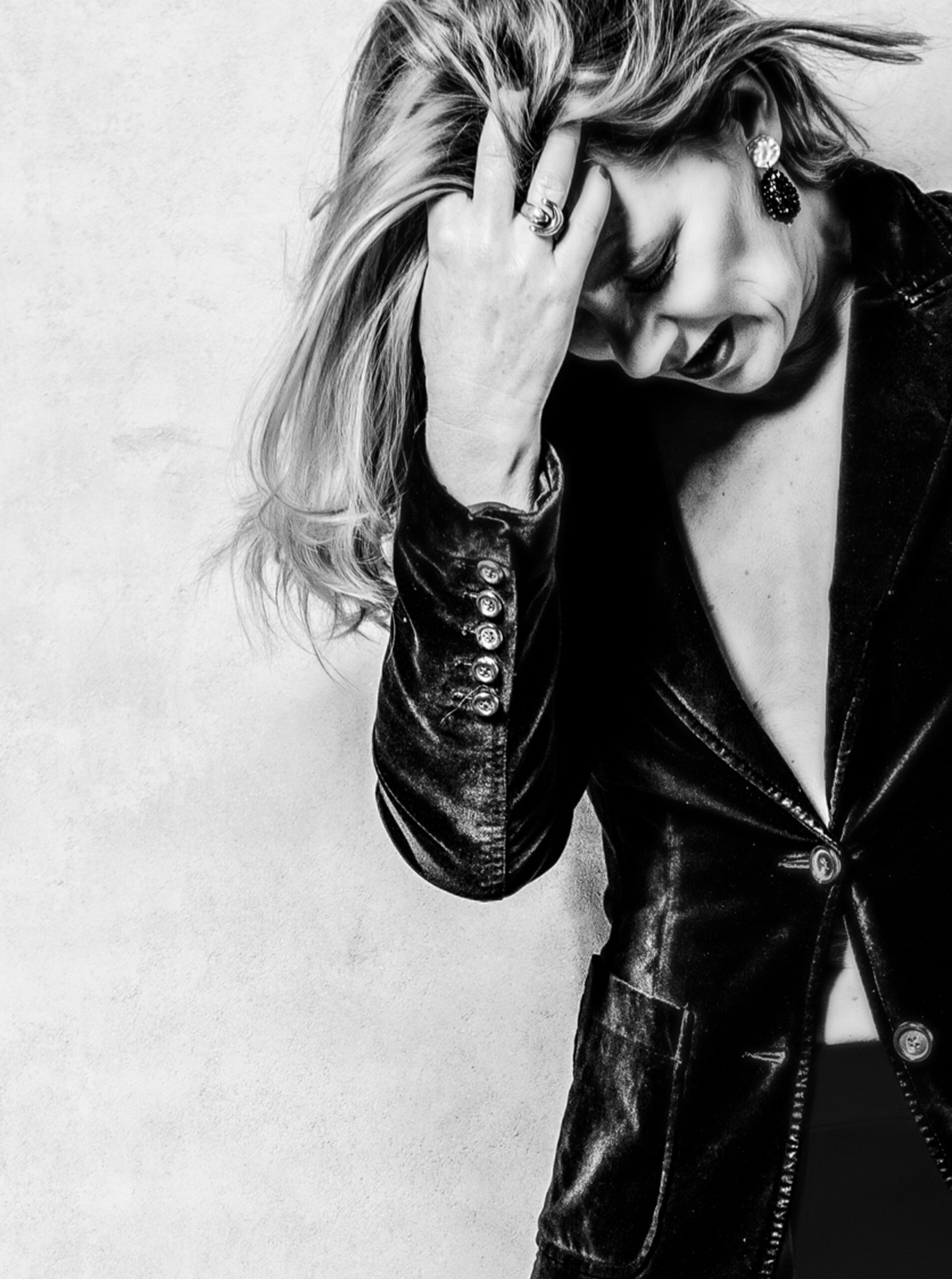 Model photography daylight black and white woman