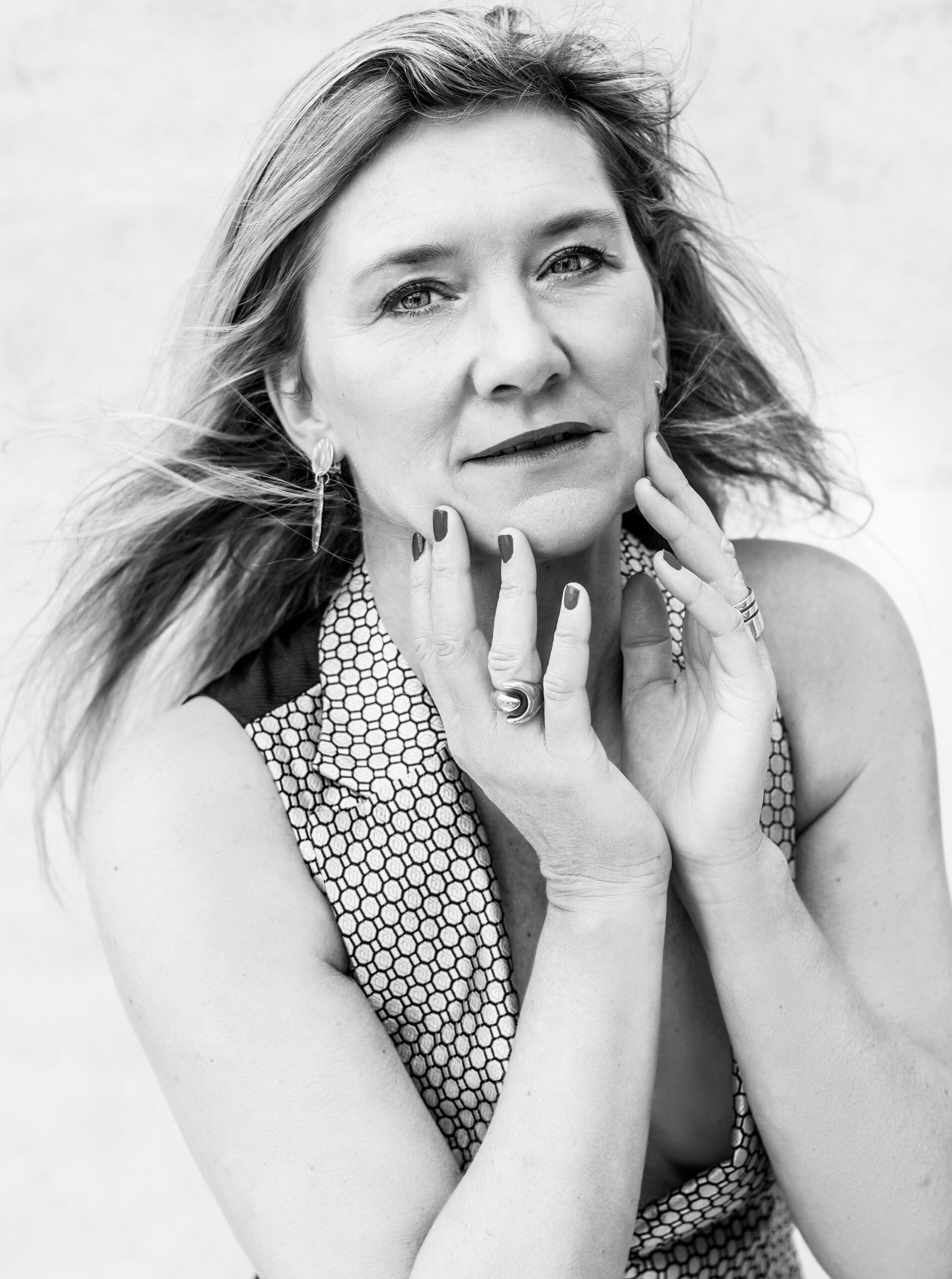 Model photography daylight black and white woman