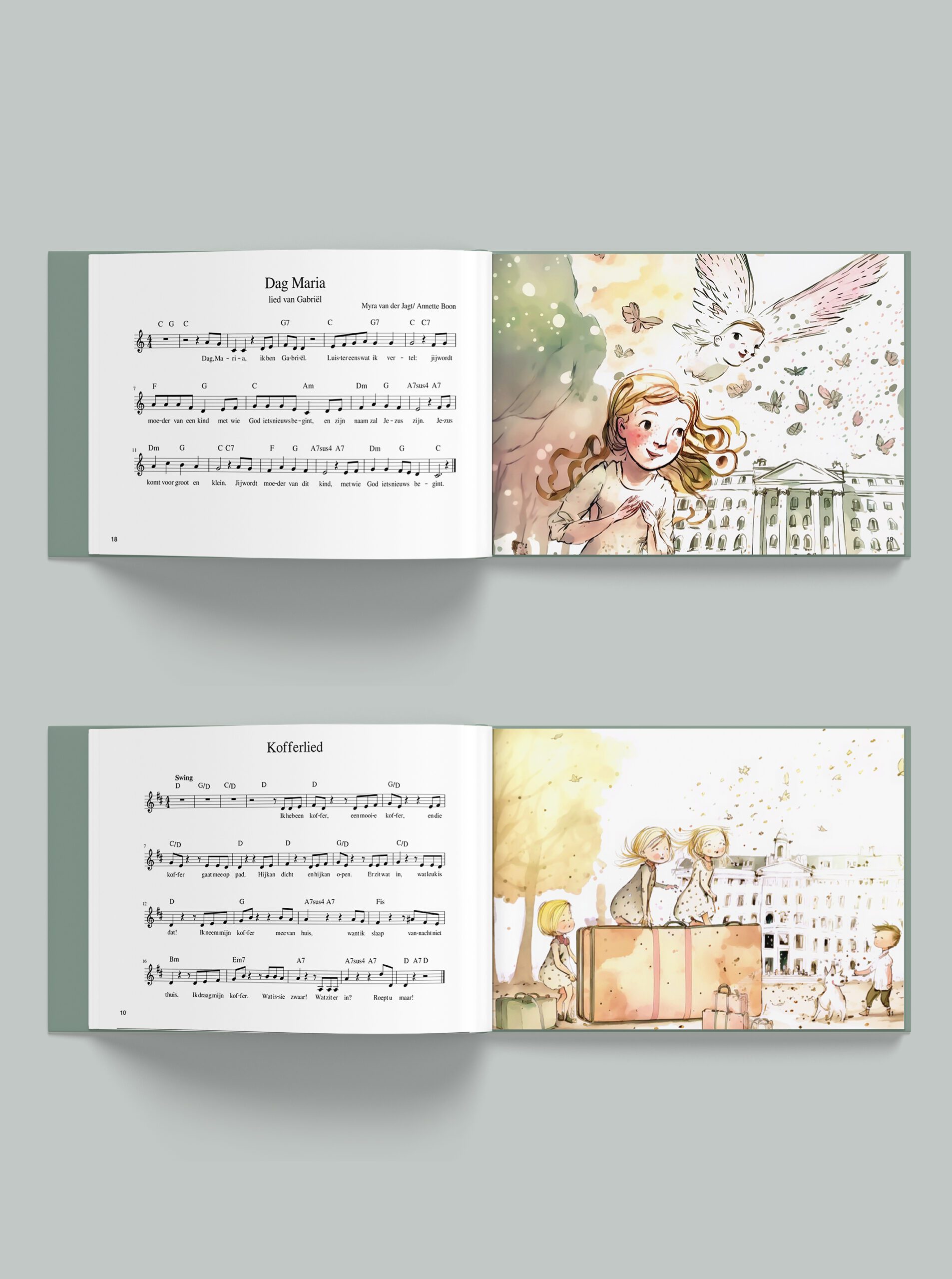 Songs Schoolbook illustraties Cover AI cats dansing school book children songs artificial intelligence drawing forest